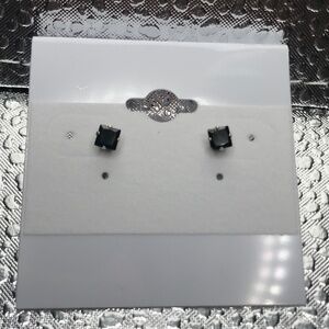 Black Square CZ Studs